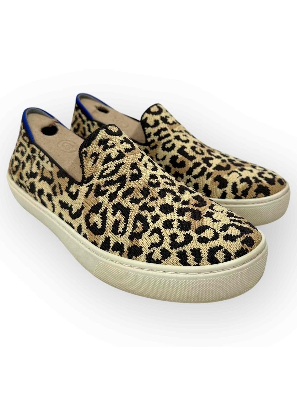 Rothy's Camo Cats Tan Textile Rubber Sole Slip On Sneakers Womens Size 9.5